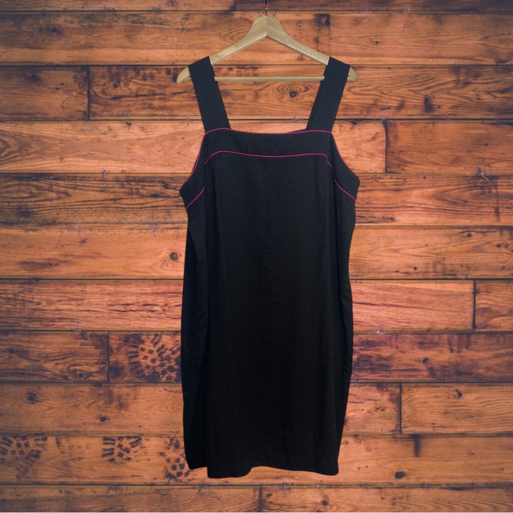 5 for $25🔥Dana Kay Vintage Black‎ Pink Lined Sleeveless Dress 22WP